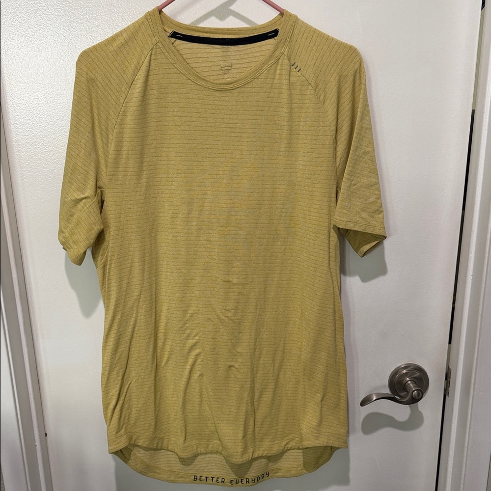 Lululemon Men's Yellow Shirt